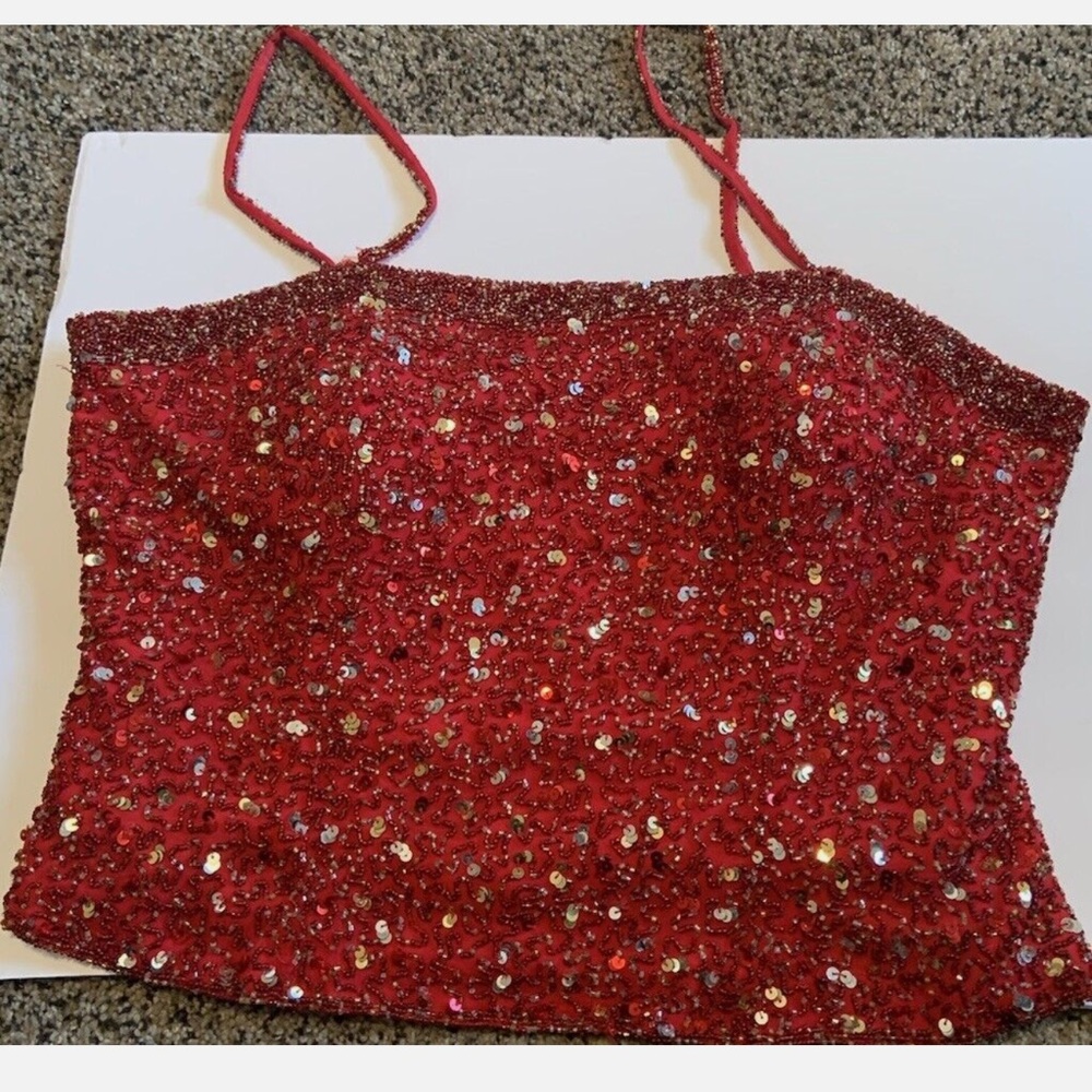 Vintage Scala Red Corset Top With Removable Strap… - image 1